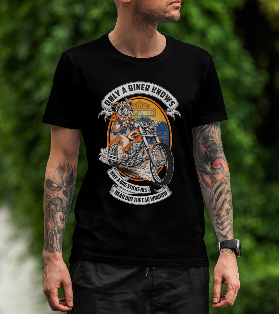 Hta 17 10 Bull Dog Only A Biker Knows Harley Davidson T-Shirt