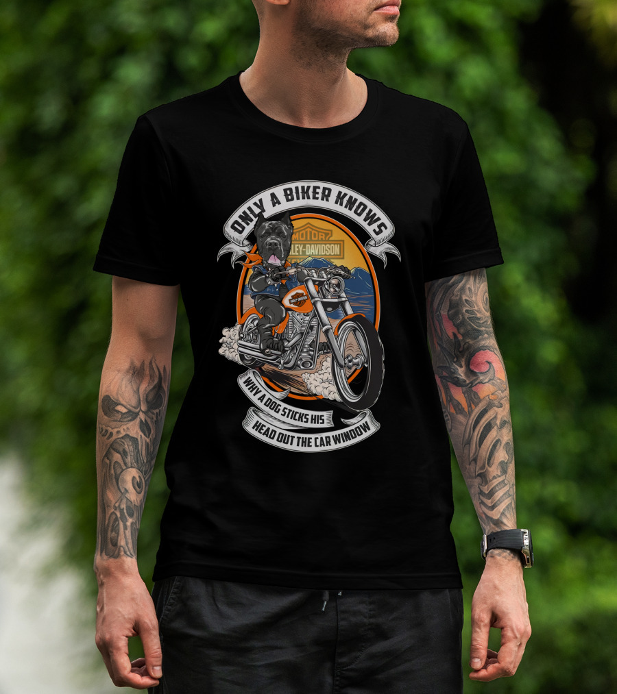 Only A Biker Knows Cane Corso Harley Davidson Motorcycle Adventure T-Shirt