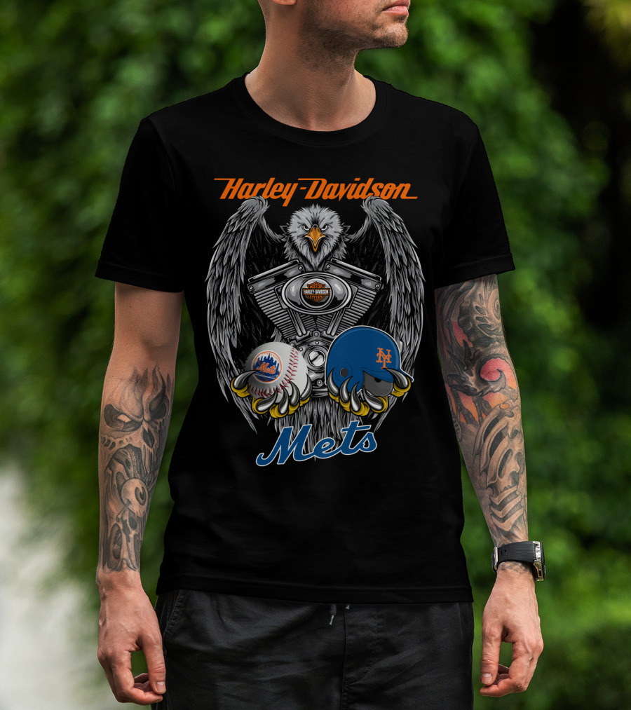 Harley Davidson Mets Eagle Engine Mlb Nym T-Shirt