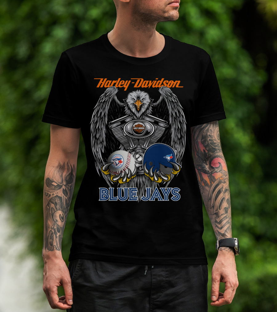 Harley Davidson Blue Jays Mlb Toronto Baseball Eagle T-Shirt