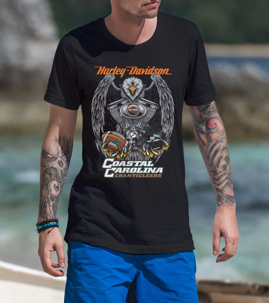 Harley Davidson Coastal Carolina Chanticleers Eagle Football Ncaa3 Ccc T-Shirt
