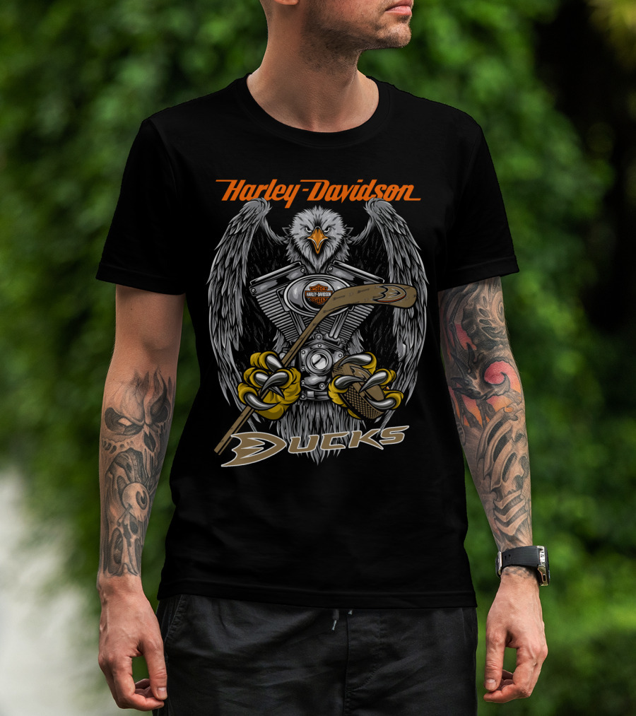 Harley Davidson Anaheim Ducks Nhl Engine Eagle T-Shirt