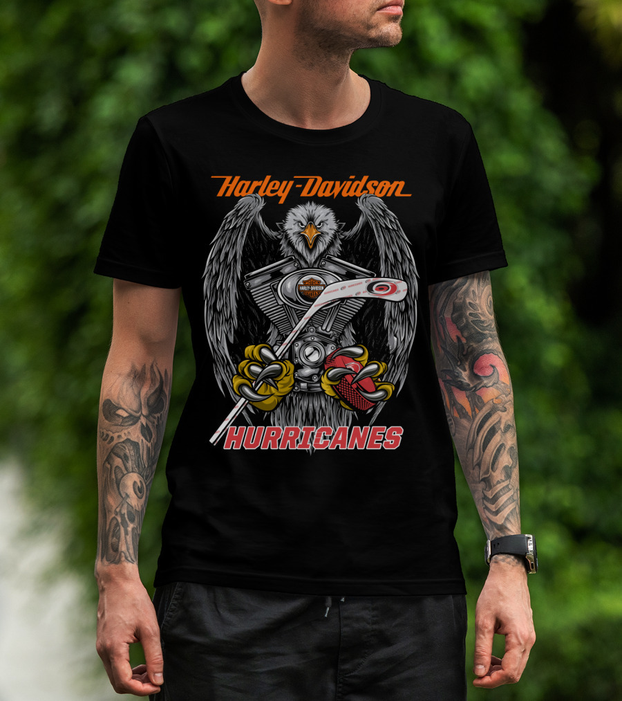 Harley Davidson Hurricanes Nhl Eagle Engine Hockey Stick T-Shirt