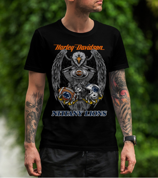 Harley Davidson Nittany Lions Football Eagle T-Shirt