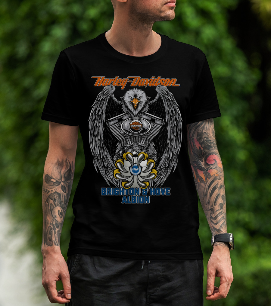 Harley Davidson Eagle Engine Brighton & Hove Albion T-Shirt