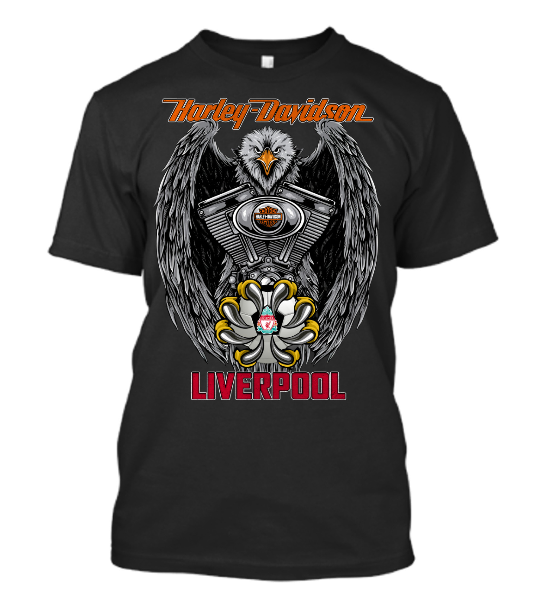 Harley Davidson Eagle Engine Design Liverpool T-Shirt