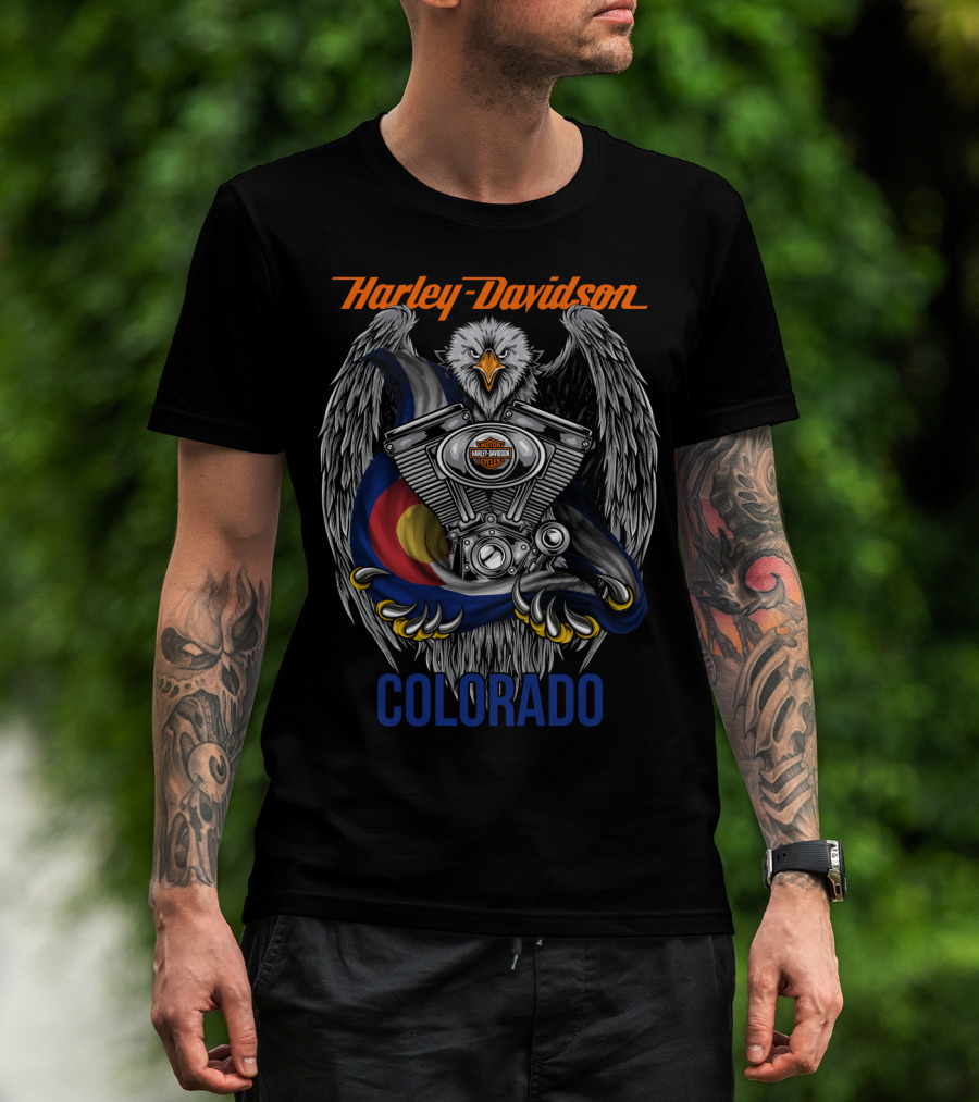 Harley Davidson Colorado Eagle Engine T-Shirt
