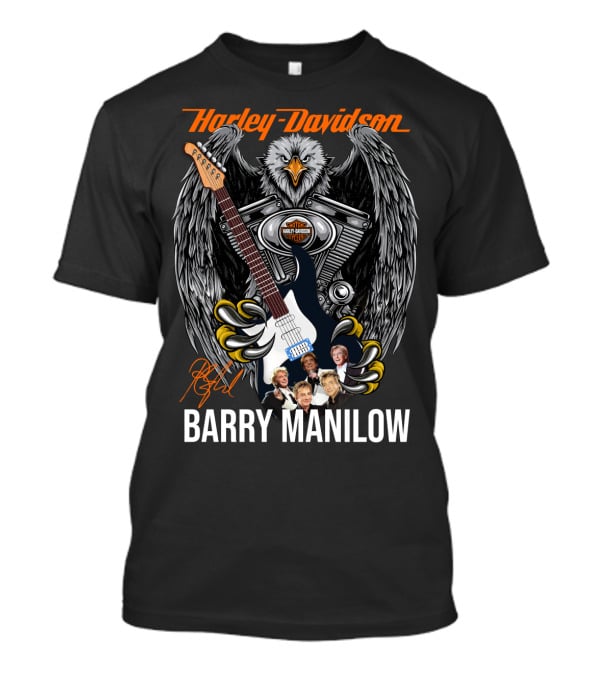 Barry Manilow Harley Davidson Eagle Guitar Artwork T-Shirt