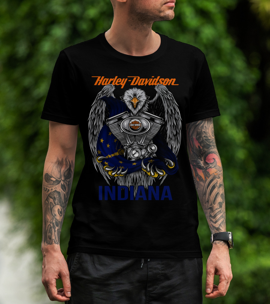 Harley Davidson Eagle Indiana Motorcycles T-Shirt