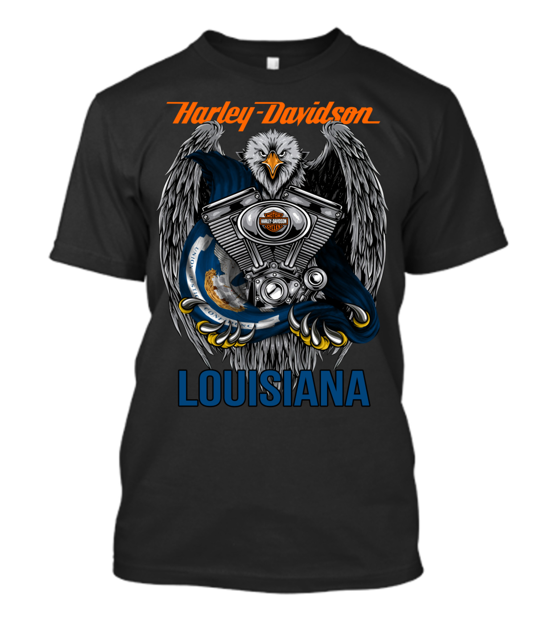 Harley Davidson Eagle Motor Engine Louisiana T-Shirt