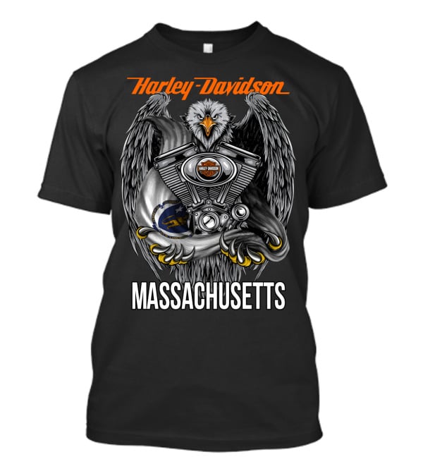 Harley Davidson Eagle Engine Massachusetts T-Shirt