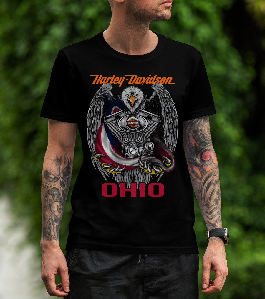 Harley Davidson Ohio Eagle Engine T-Shirt