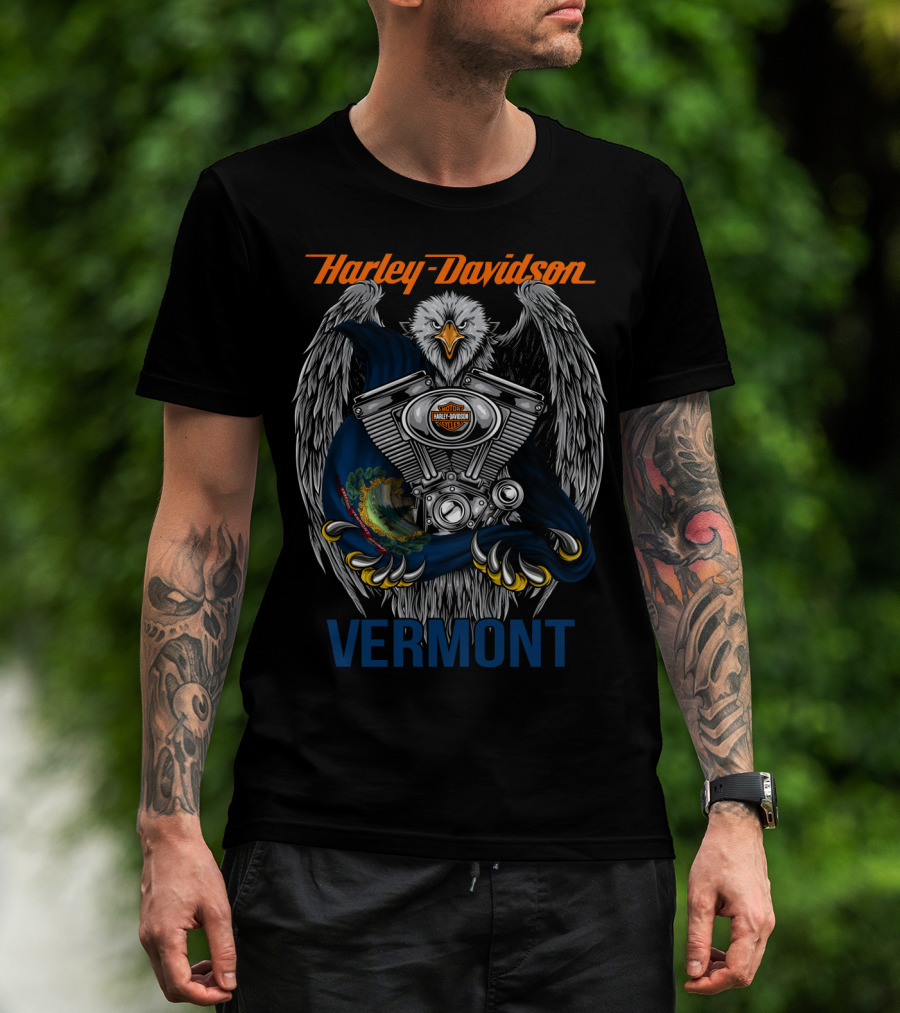 Harley Davidson Vermont Eagle Engine T-Shirt
