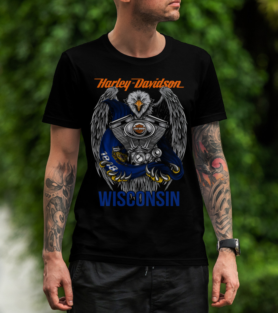Harley Davidson Wisconsin Eagle Engine 1888 T-Shirt