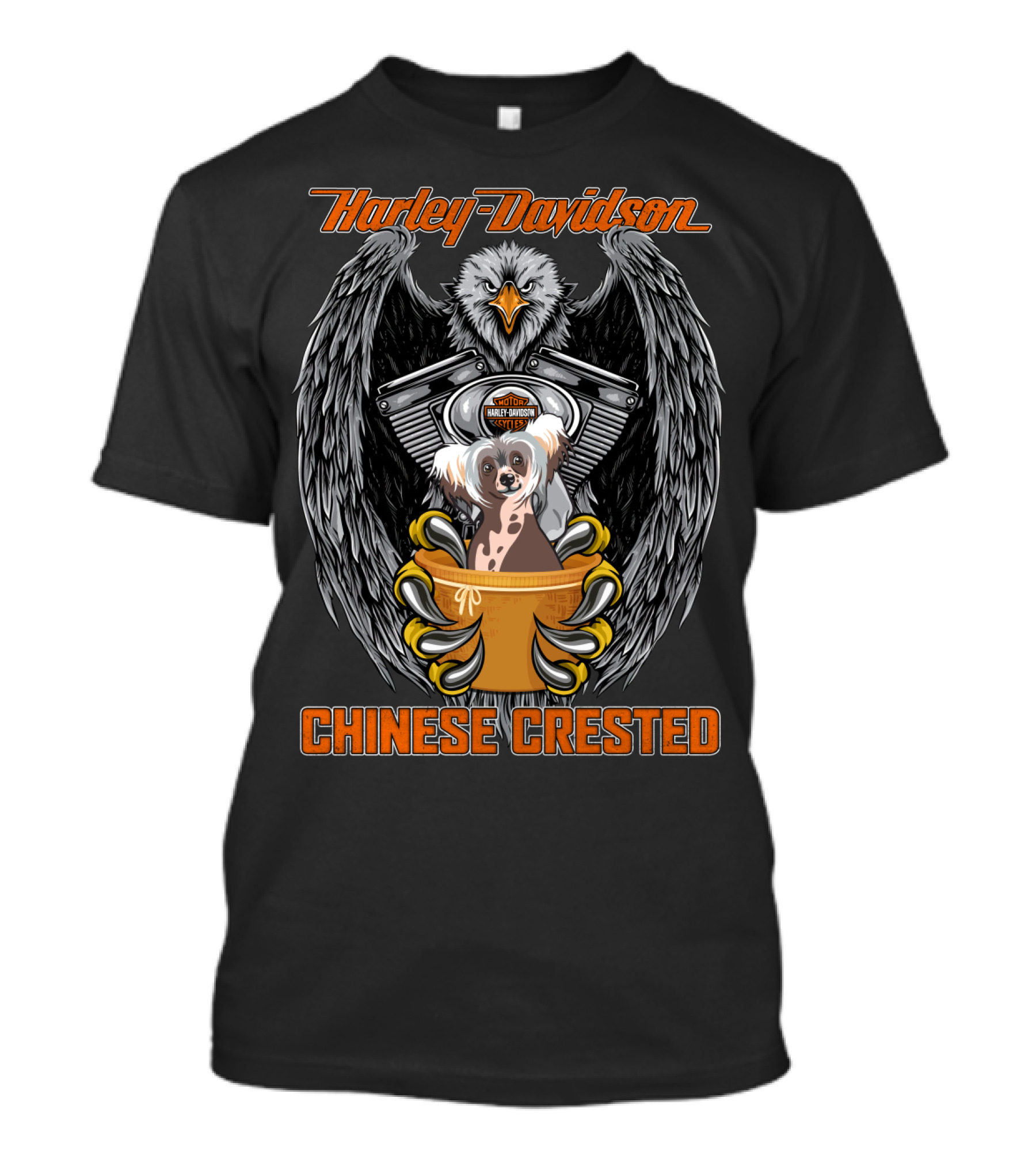 Harley Davidson Chinese Crested Eagle Engine T-Shirt