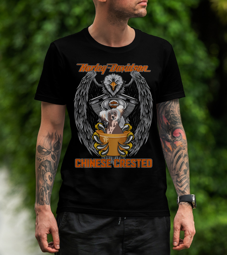 Harley Davidson Chinese Crested Eagle Engine T-Shirt