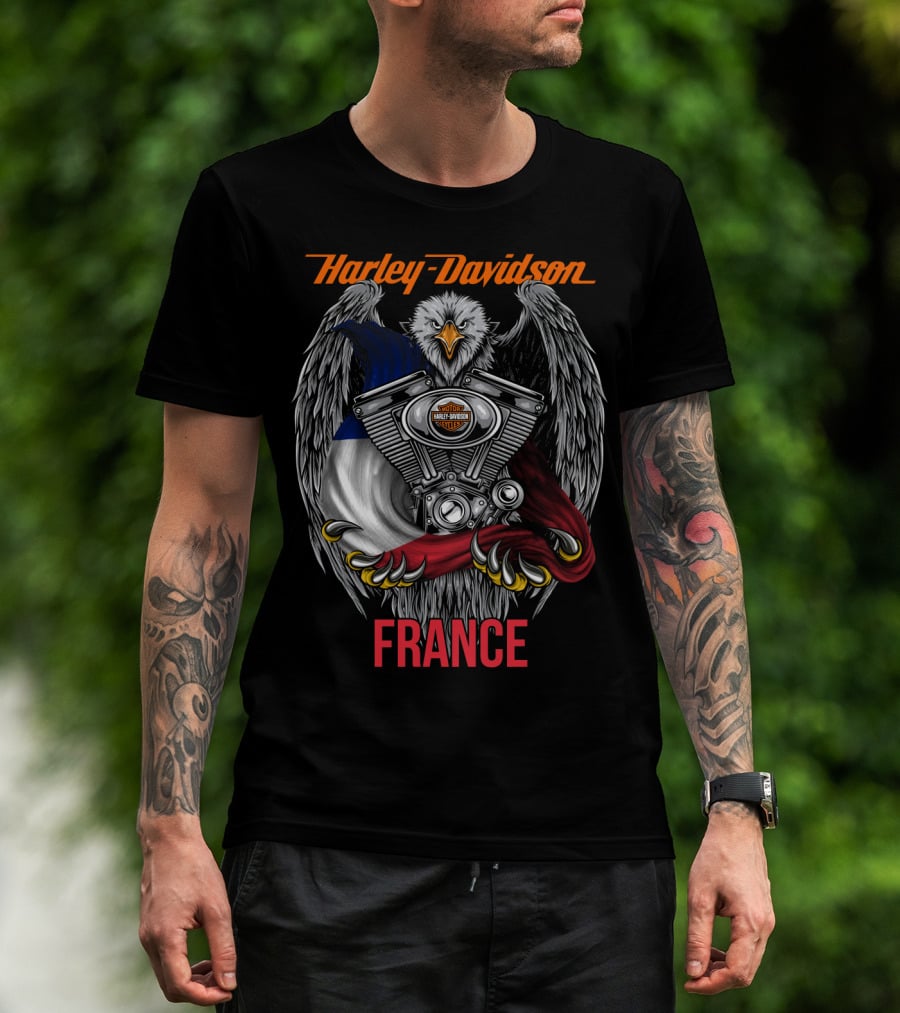 Harley Davidson France Eagle Engine T-Shirt