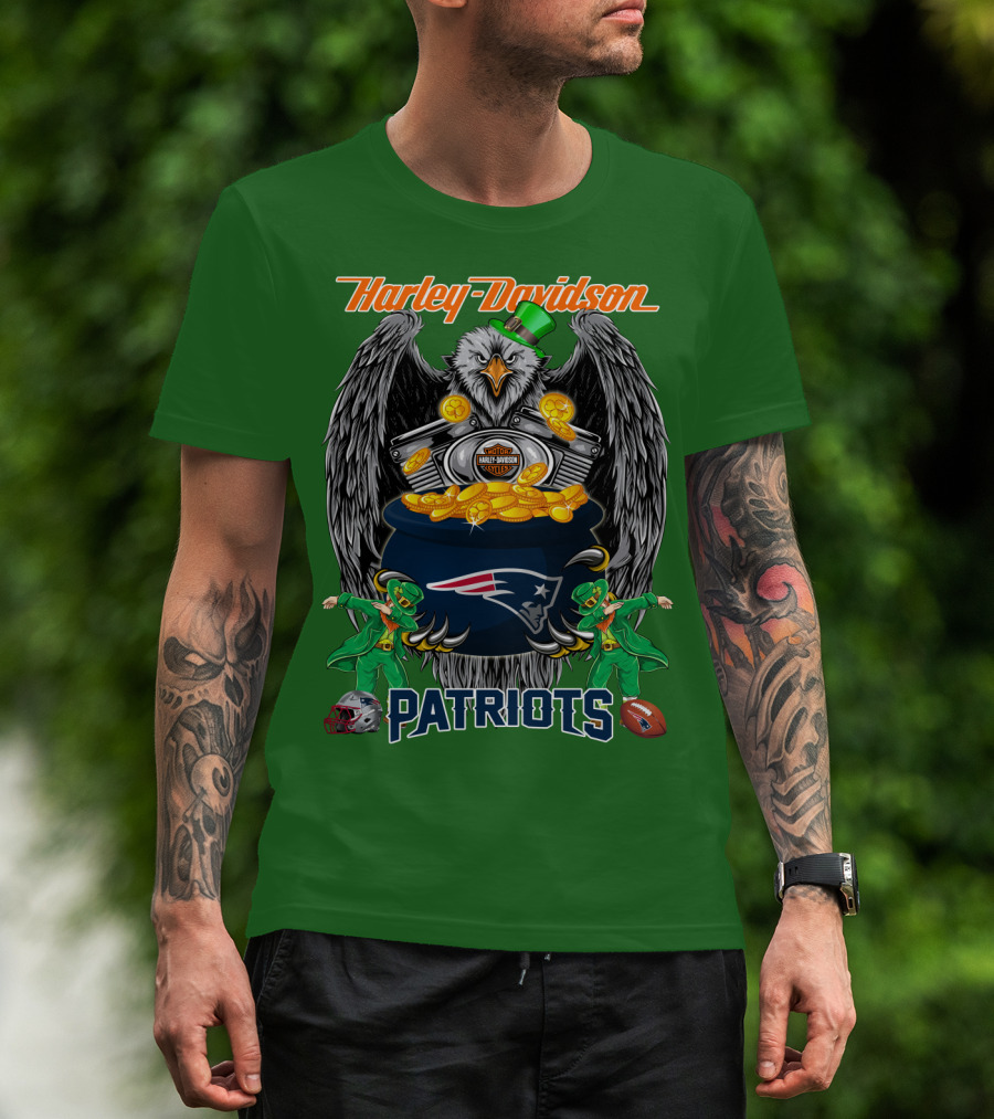 Harley Davidson Nfl New England Patriots 46 St. Patrick's Day T-Shirt