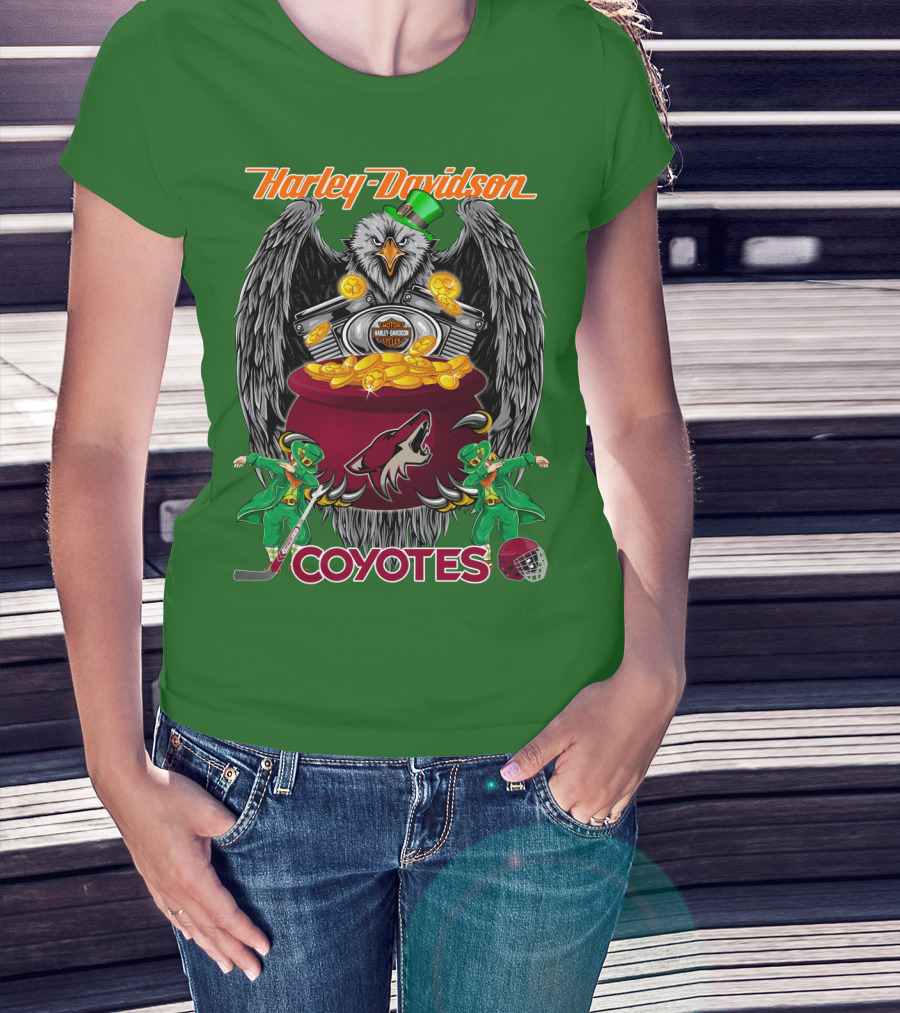 Harley Davidson Coyotes Nhl Arizona St. Patrick's Day T-Shirt
