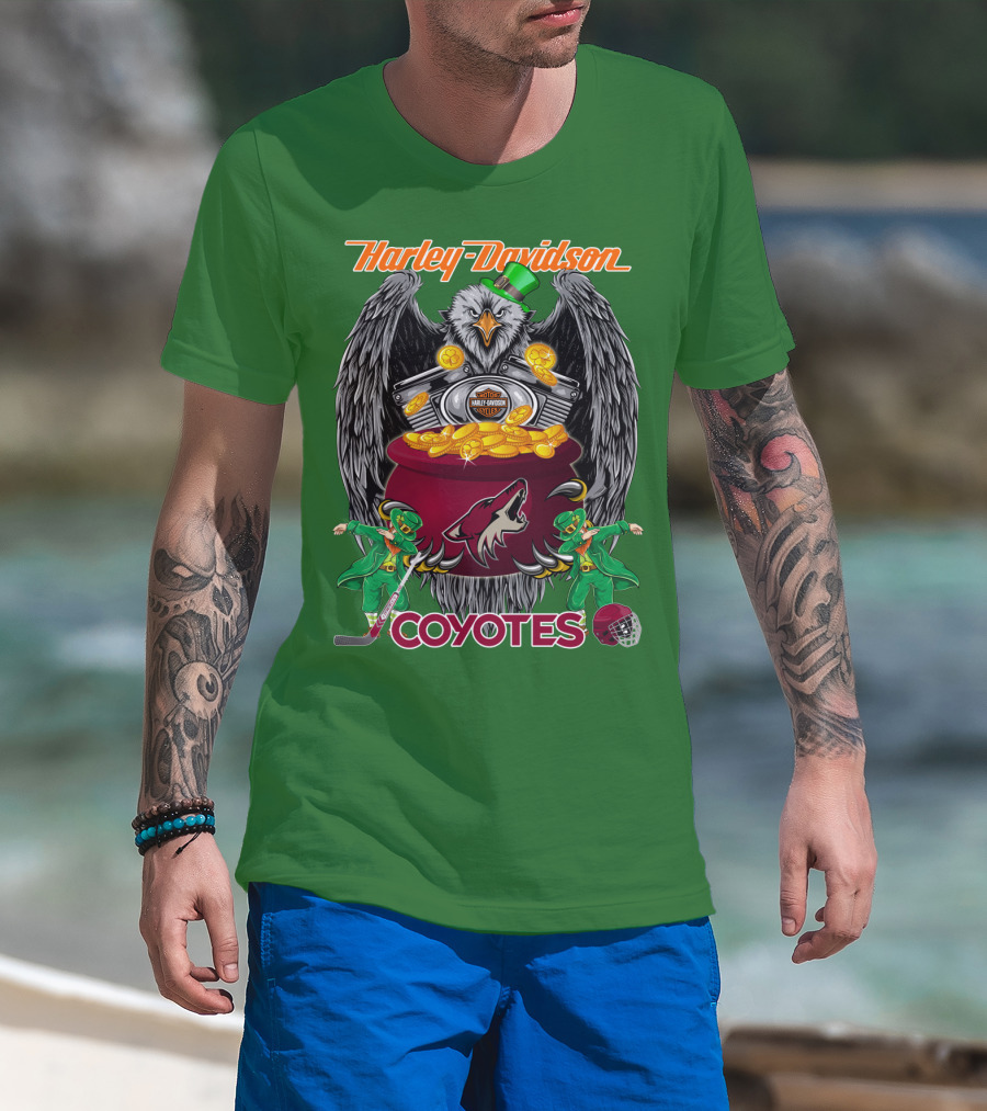 Harley Davidson Coyotes Nhl Arizona St. Patrick's Day T-Shirt