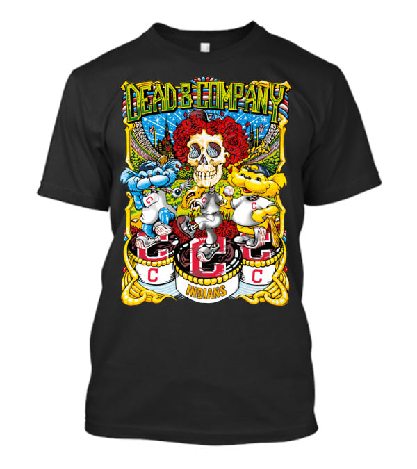 Dead & Company Mlb Cleveland Indians Skulls And Mascots T-Shirt