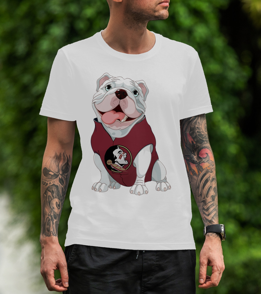 Florida State Seminoles Bulldog Mascot Wearing Team T-Shirt