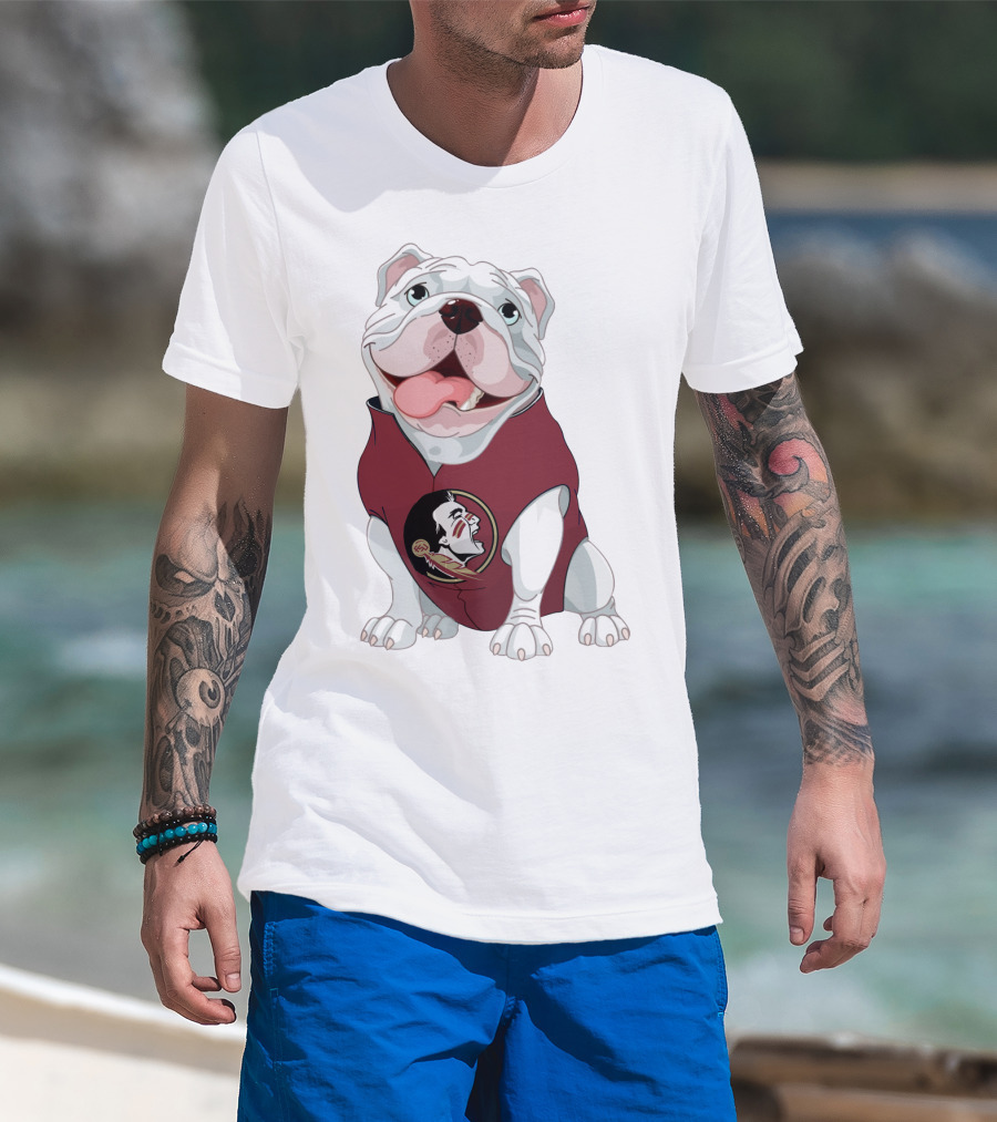 Florida State Seminoles Bulldog Mascot Wearing Team T-Shirt