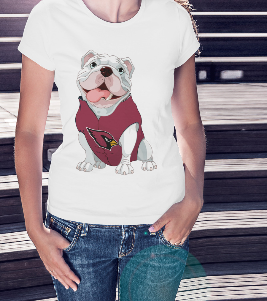 Arizona Cardinals Bulldog In Team Jersey T-Shirt