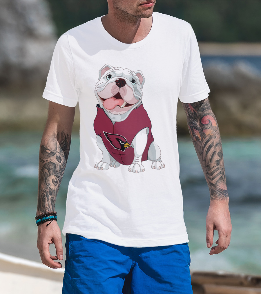 Arizona Cardinals Bulldog In Team Jersey T-Shirt