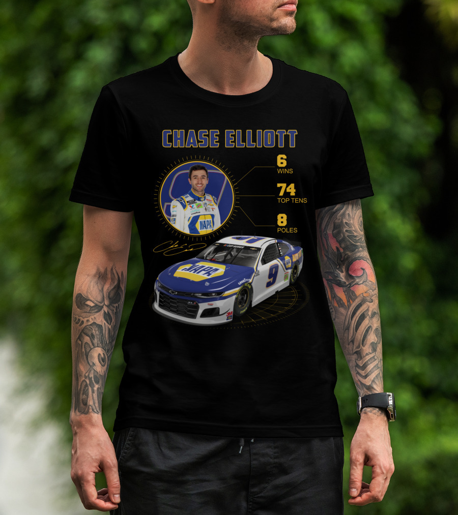 Chase Elliott 6 Wins 74 Top Tens 8 Poles Napa Racing Car T-Shirt