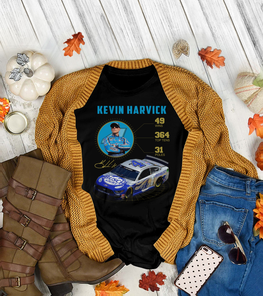 Kevin Harvick Nascar Busch Light 49 Wins 364 Top Tens 31 Poles T-Shirt