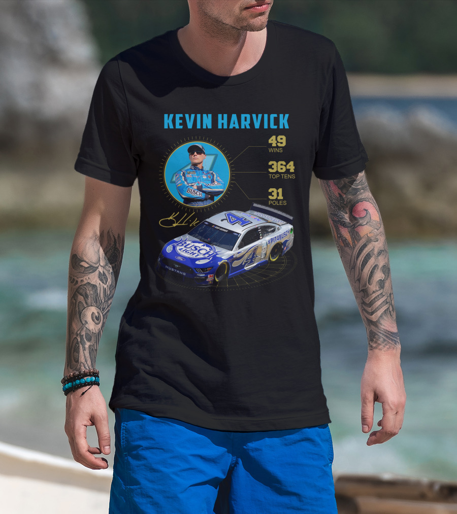 Kevin Harvick Nascar Busch Light 49 Wins 364 Top Tens 31 Poles T-Shirt