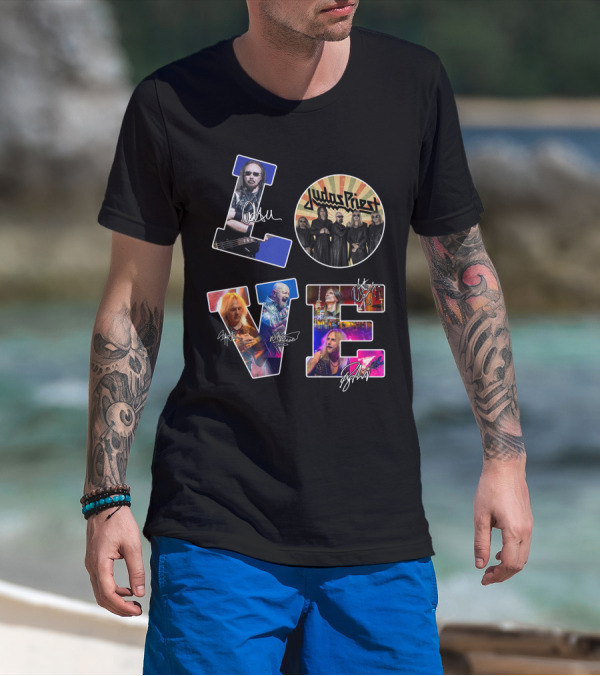 Judas Priest Love Autographed Photos T-Shirt