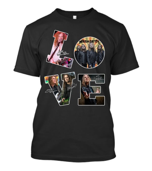 Love Megadeth Band Members Signatures T-Shirt