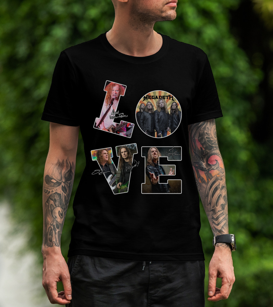 Love Megadeth Band Members Signatures T-Shirt