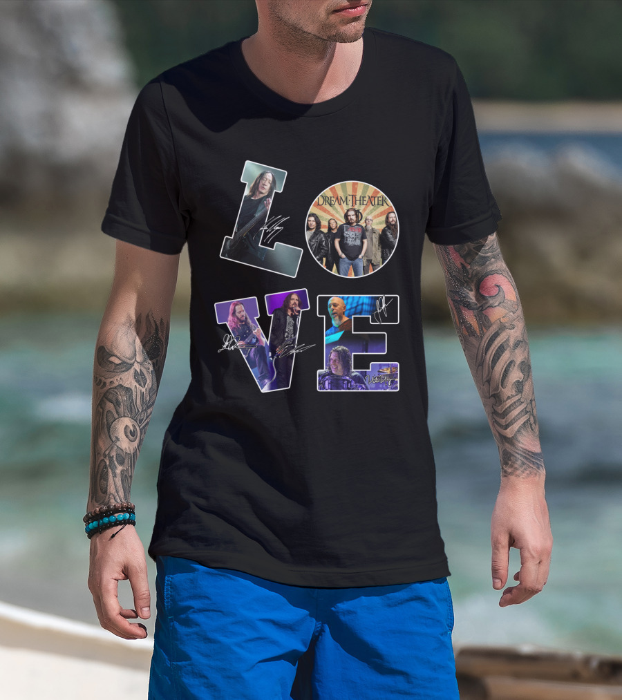 Love 76 Dream Theater Band Members Signatures T-Shirt