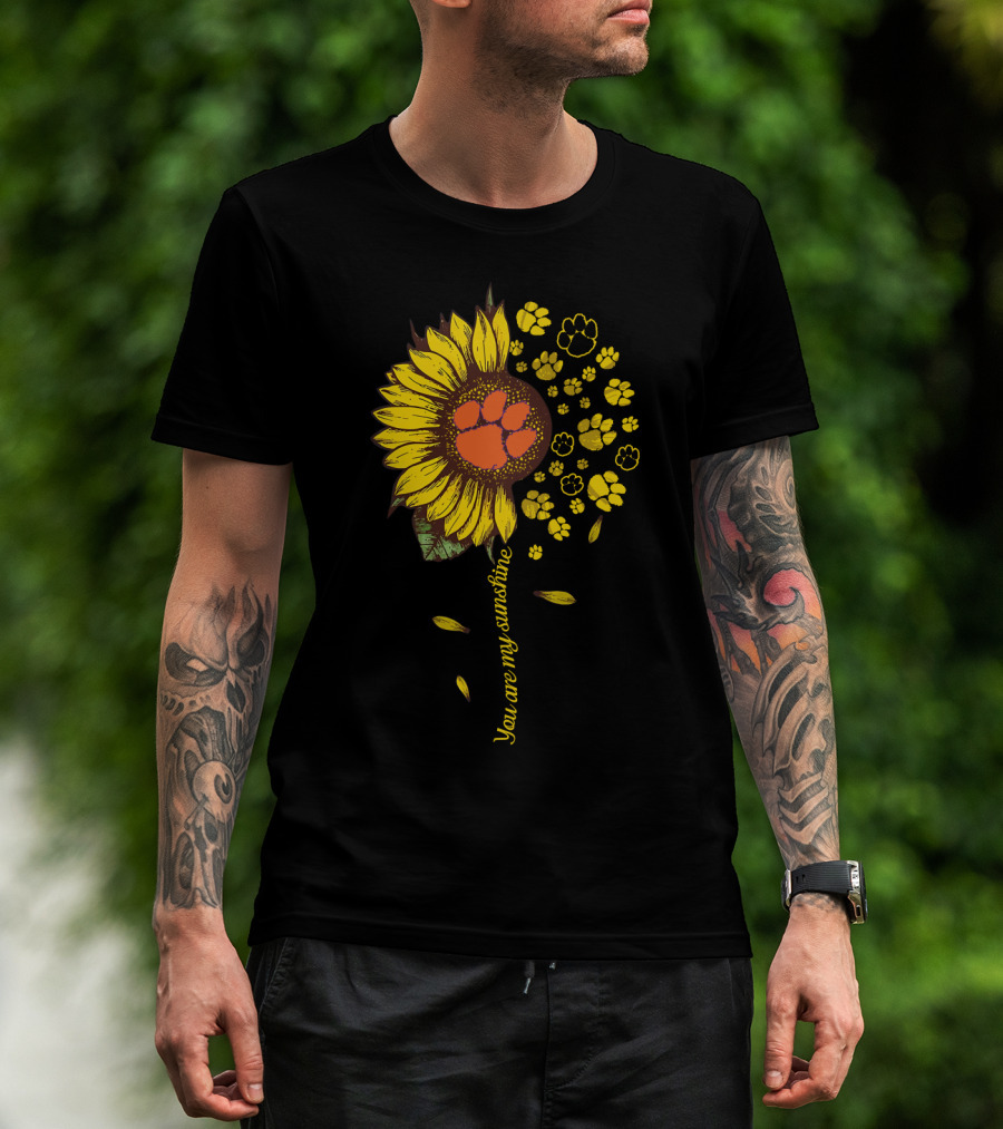 Sunflower Paw Prints You Are My Sunshine T-Shirt