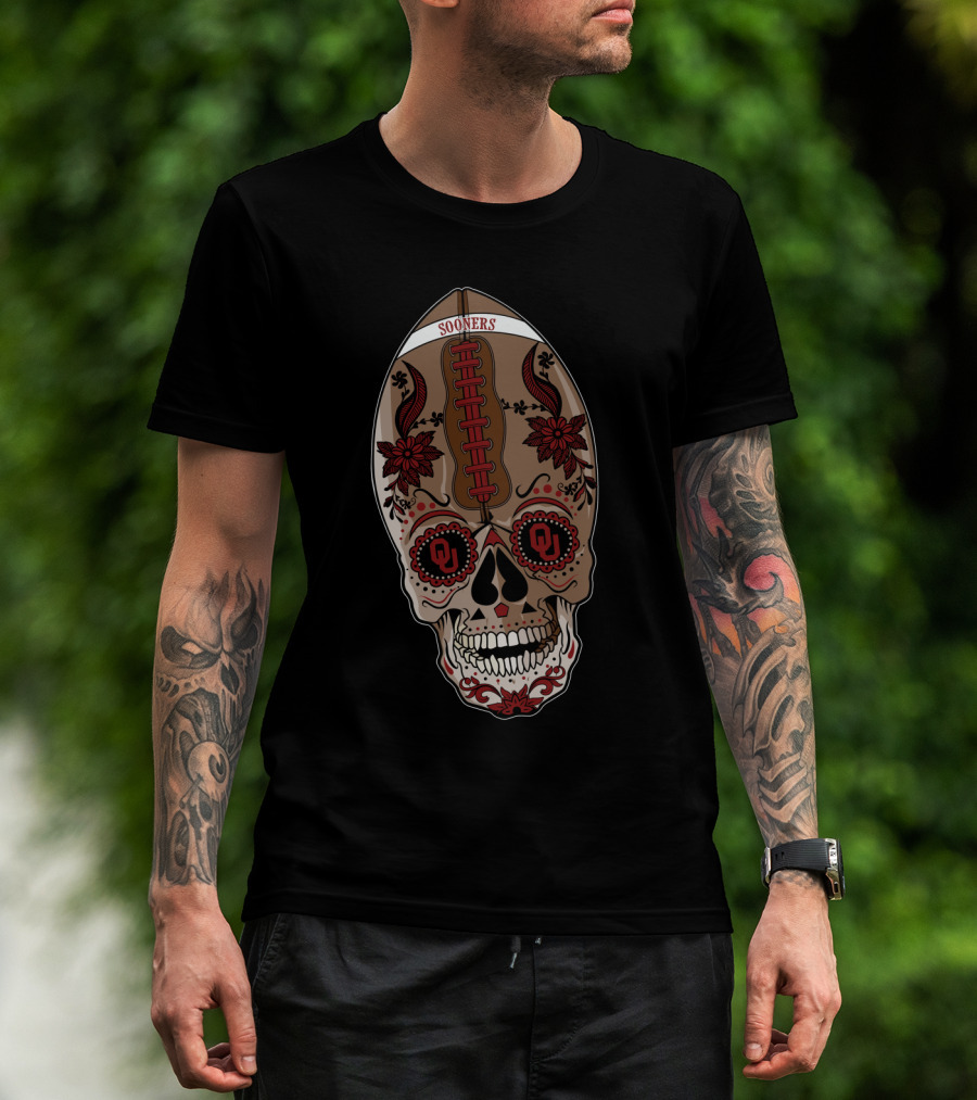 Sooners Ou Skull Football T-Shirt