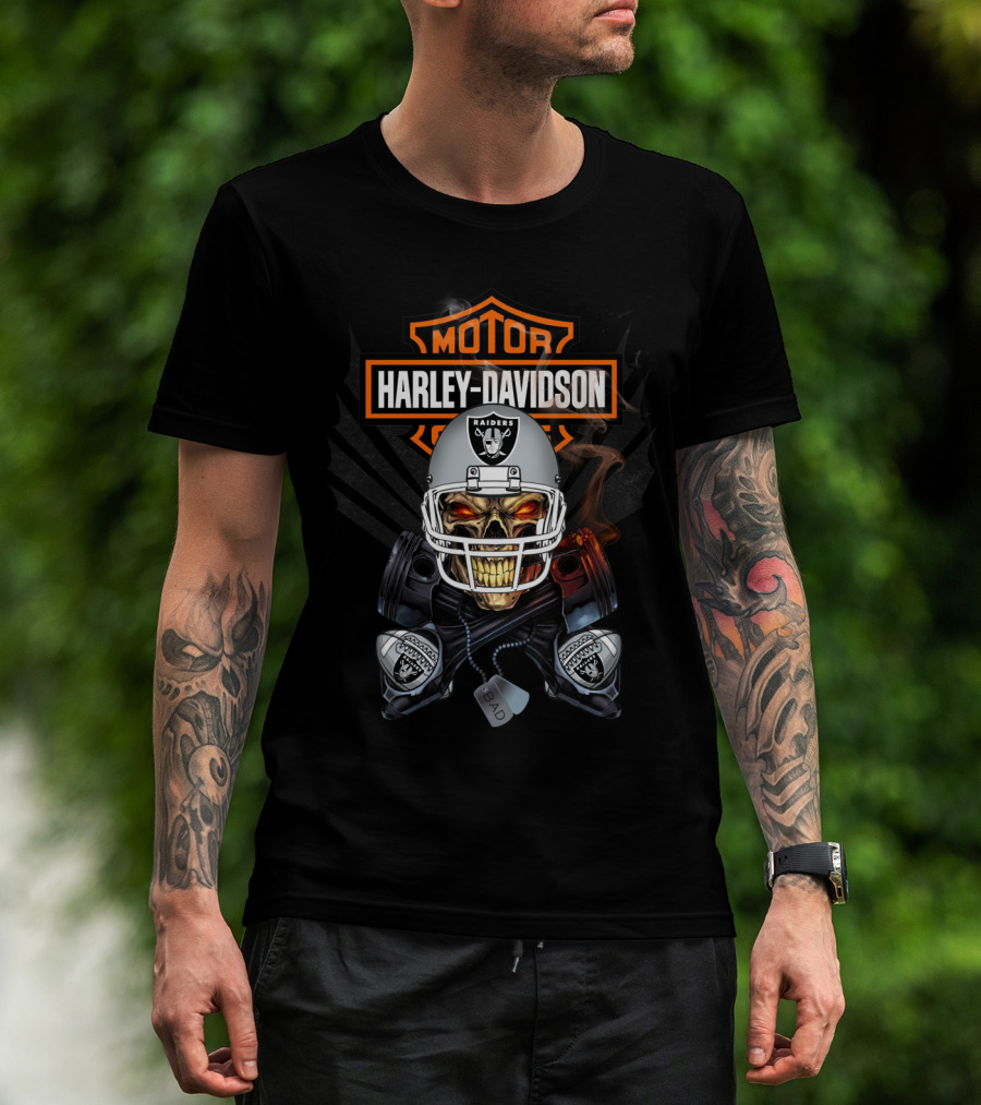 Harley Davidson Motor Raiders 106 Nfl Or T-Shirt