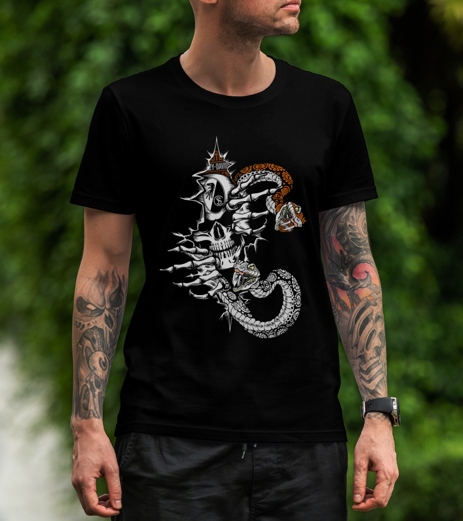 Skull With Snakes And Skeleton Hands 107 Scf T-Shirt