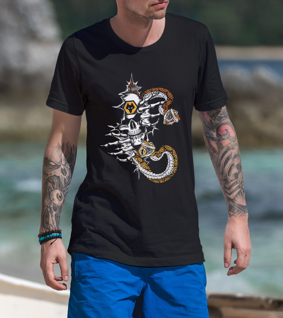 Skull Snake Wolverhampton Wanderers Badge T-Shirt