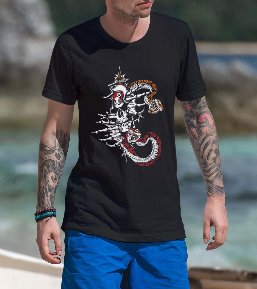Afcb Skull Snake Skeleton Badge T-Shirt
