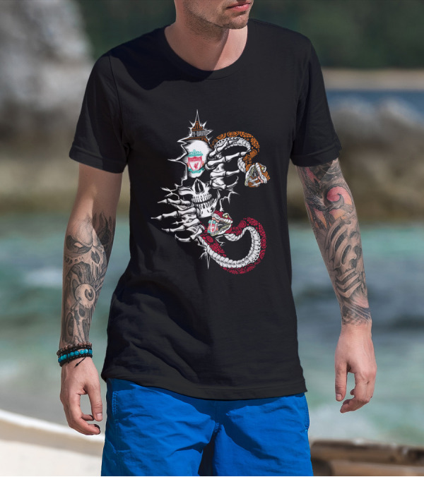 Liverpool Skull Snakes Harley Davidson T-Shirt