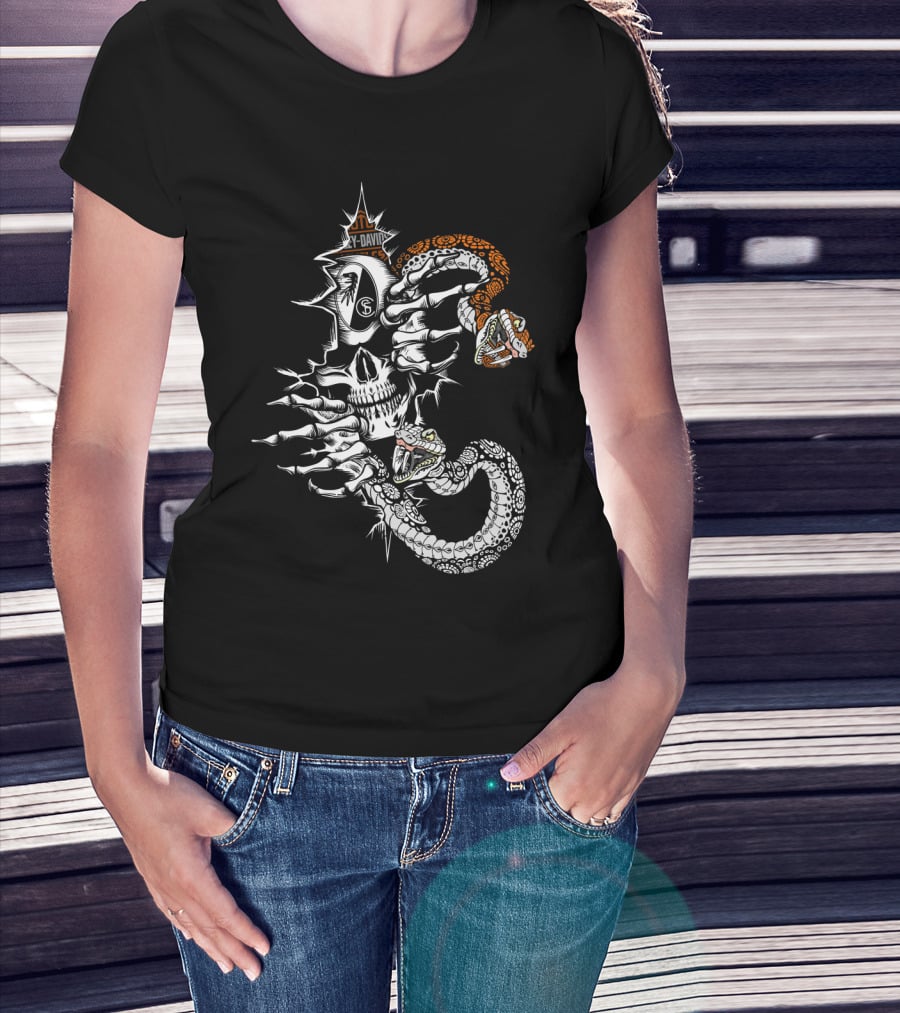 Scf Harley Davidson Skull Snake T-Shirt