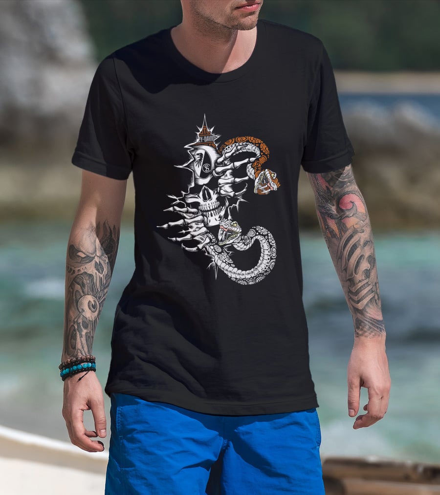 Scf Harley Davidson Skull Snake T-Shirt
