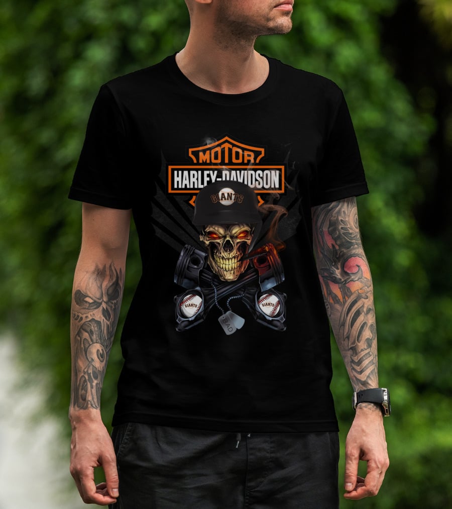 Harley Davidson Giants Skull Pistons Motorcycles Sfg T-Shirt