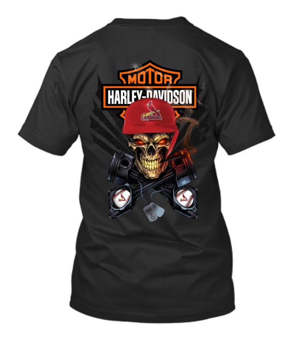 Harley Davidson Motor Cardinals Skull Bad Dog Tags Baseball Pistons T-Shirt