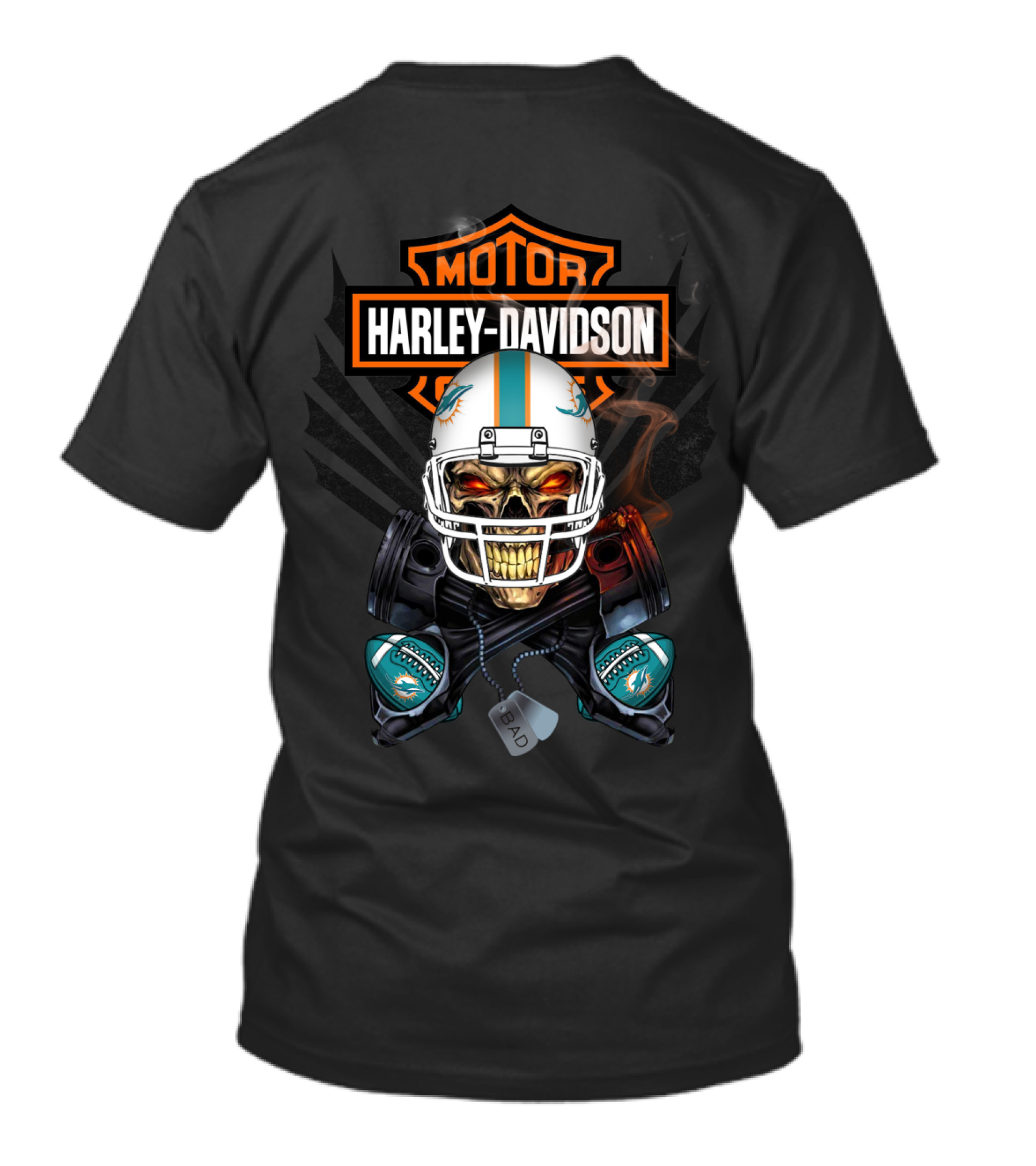 Motor Harley Davidson Miami Dolphins T-Shirt
