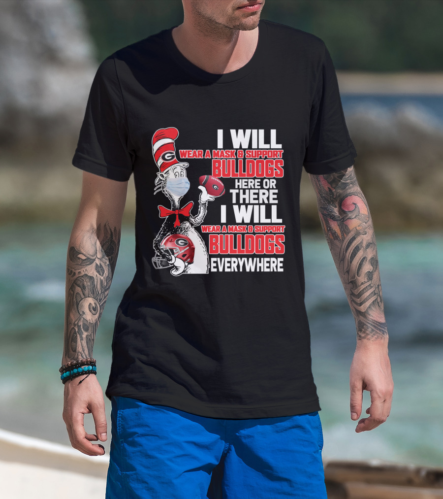 I Will Wear A Mask And Support Bulldogs Everywhere T-Shirt
