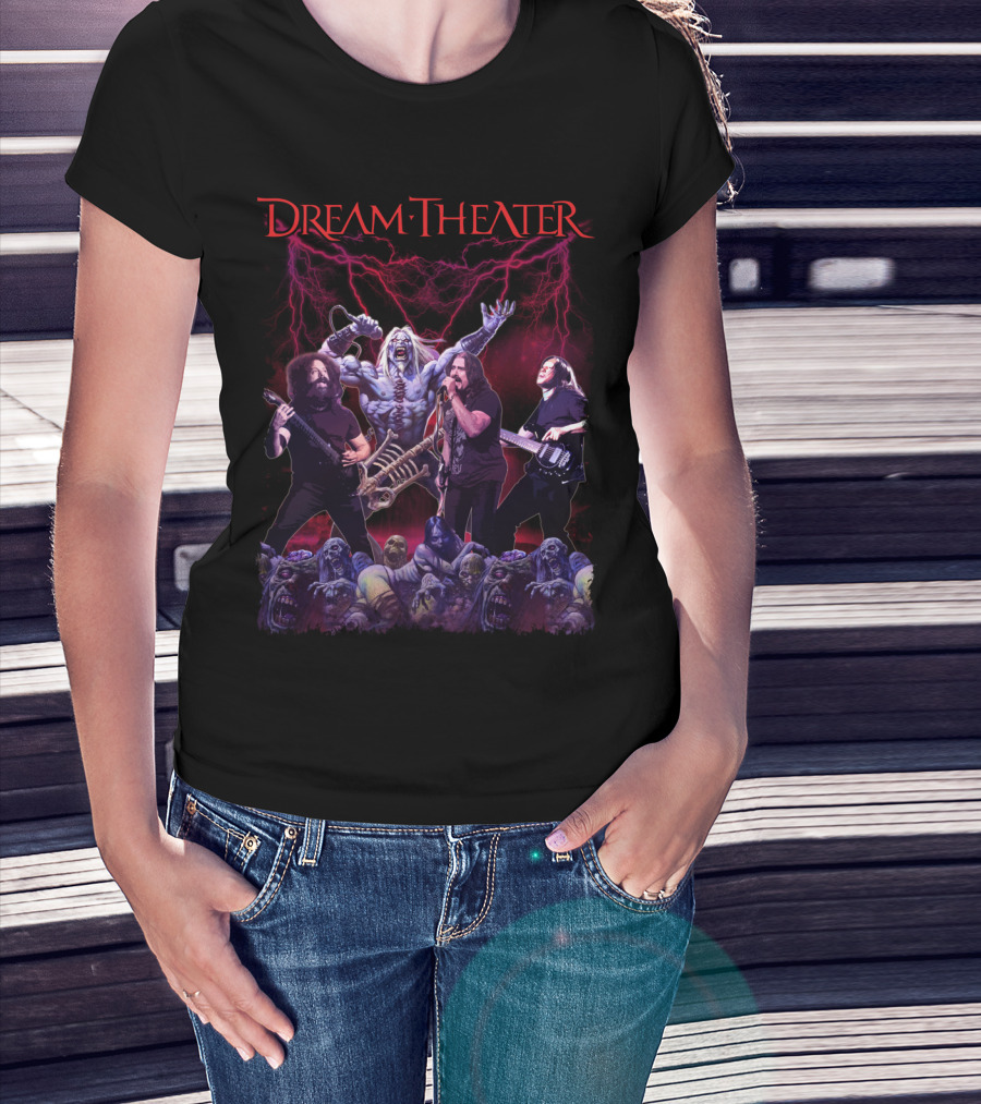 Dream Theater Zombie Concert Fantasy With Electric Lightning Effects T-Shirt